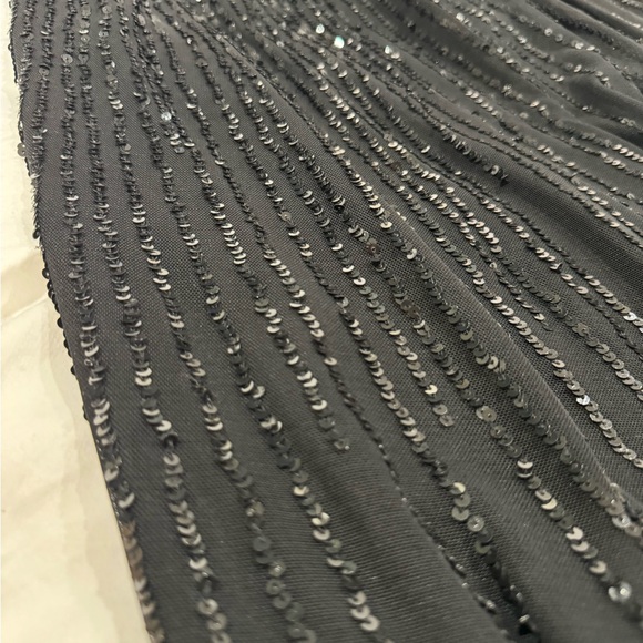 Vintage BCBGMAXAZRIA Black Mesh Sequin Skirt - Picture 3 of 4